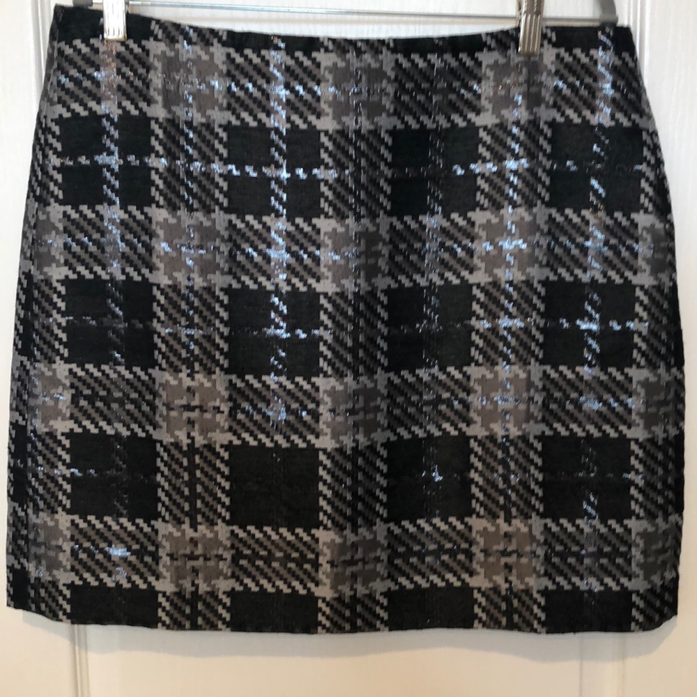 Gray, black and silver skirt